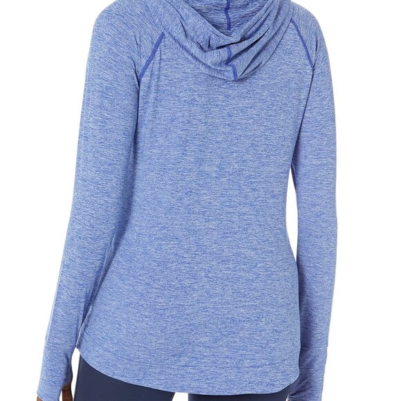 Amazon Essentials Women's Small Stretch Popover Hoodie Blue Space AZ0064 - Picture 3 of 4